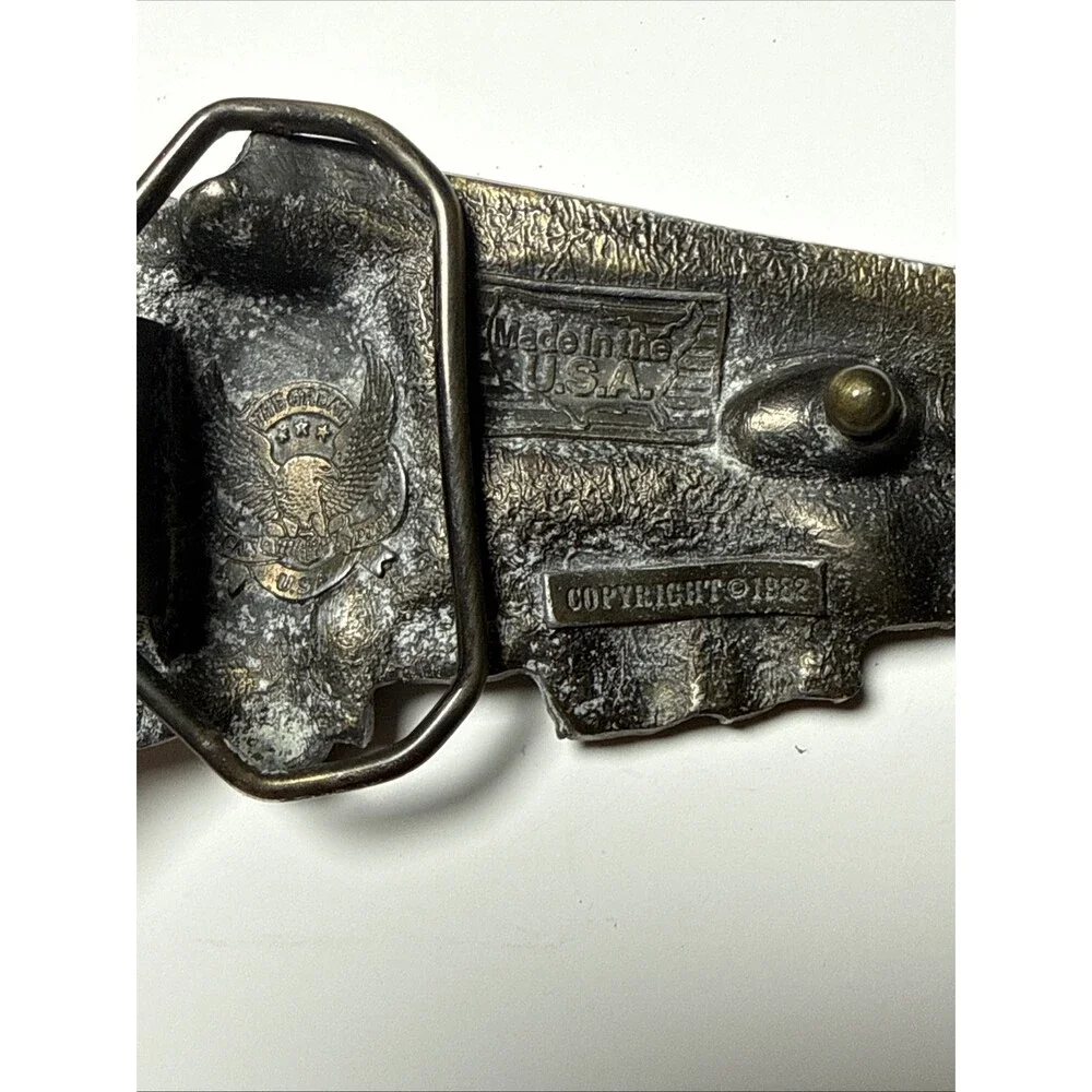 Vintage GAB Co 1982 Semi Truck Belt Buckle Fuel Tanker 18 Wheeler USA #238